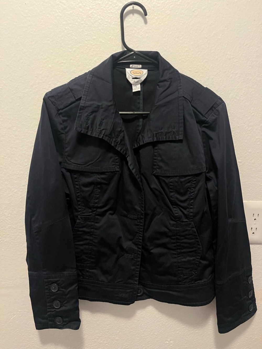 Talbots Navy Utility Jacket with Front Flap Pockets